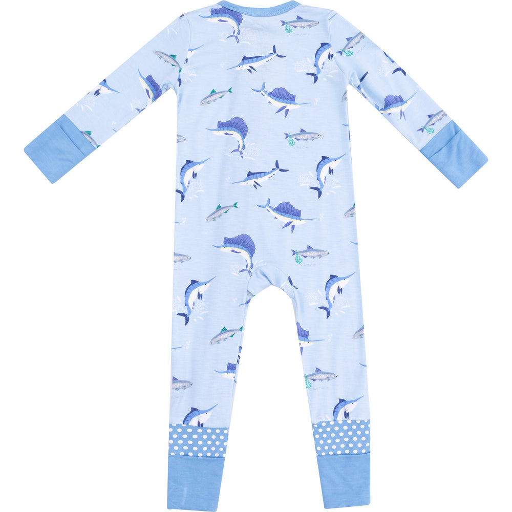 
                  
                    Deep Sea Fishing Blue 2 Way Zipper Romper by Angel Dear
                  
                