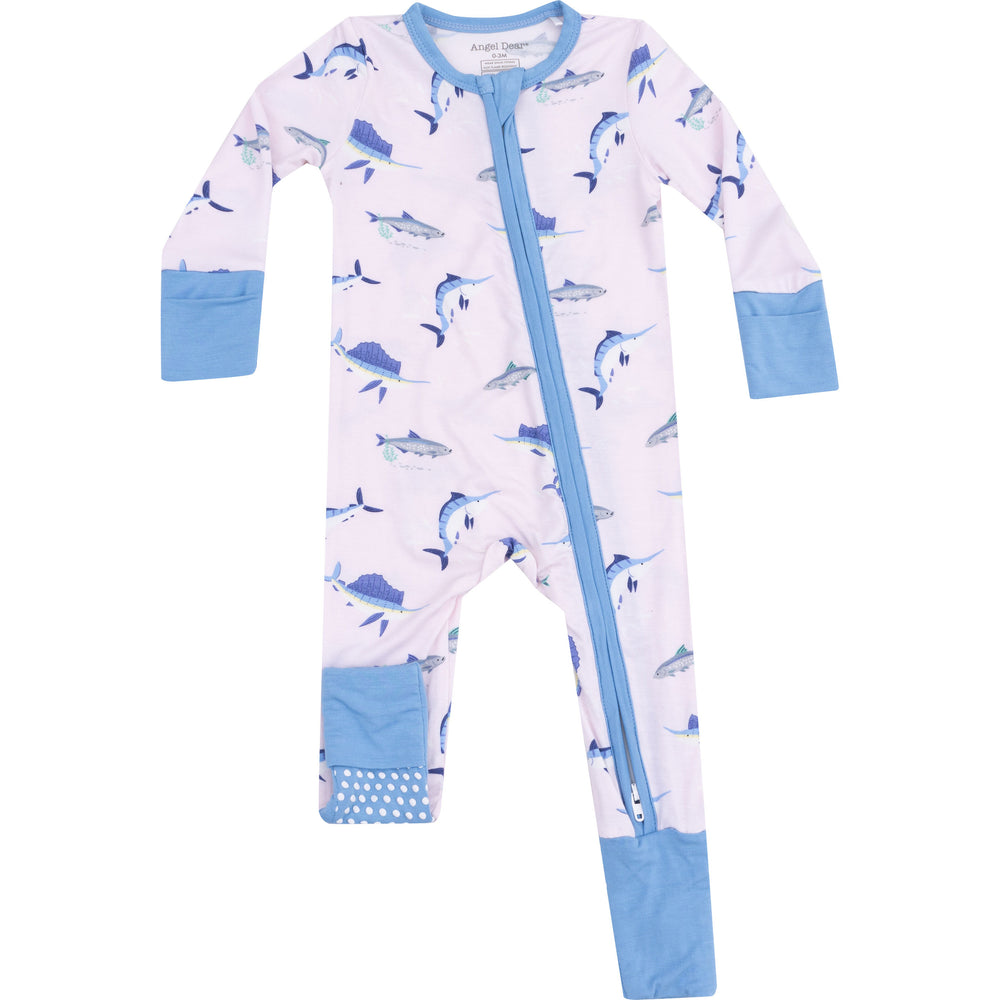 Deep Sea Fishing Pink 2 Way Zipper Romper by Angel Dear