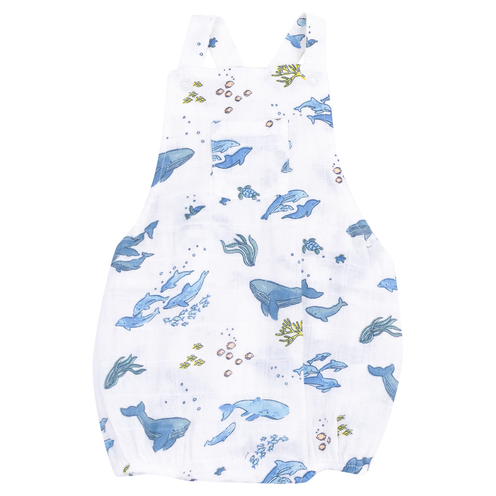 
                  
                    Watercolor Blue Whales Pocket Sunsuit by Angel Dear
                  
                