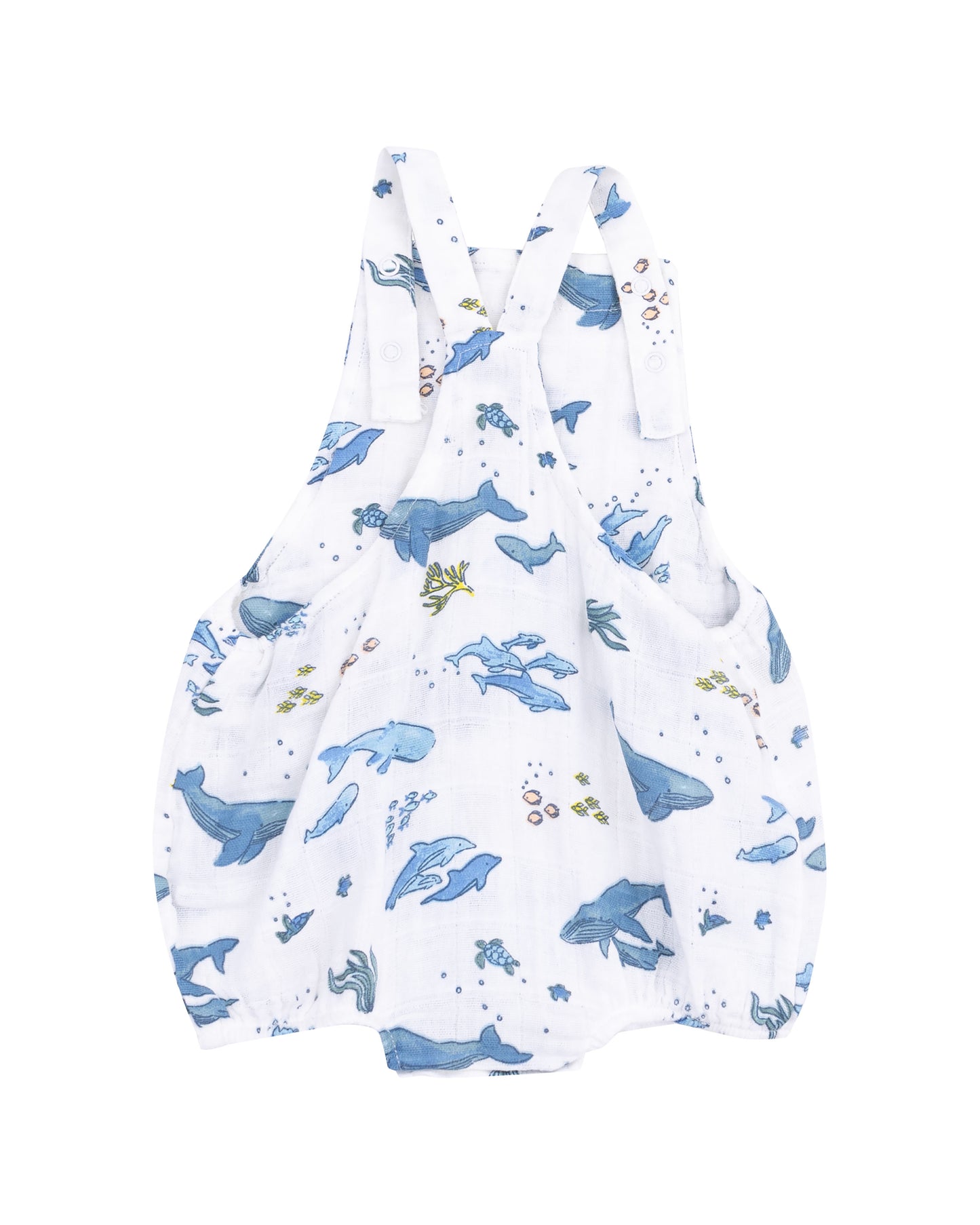 Watercolor Blue Whales Pocket Sunsuit by Angel Dear