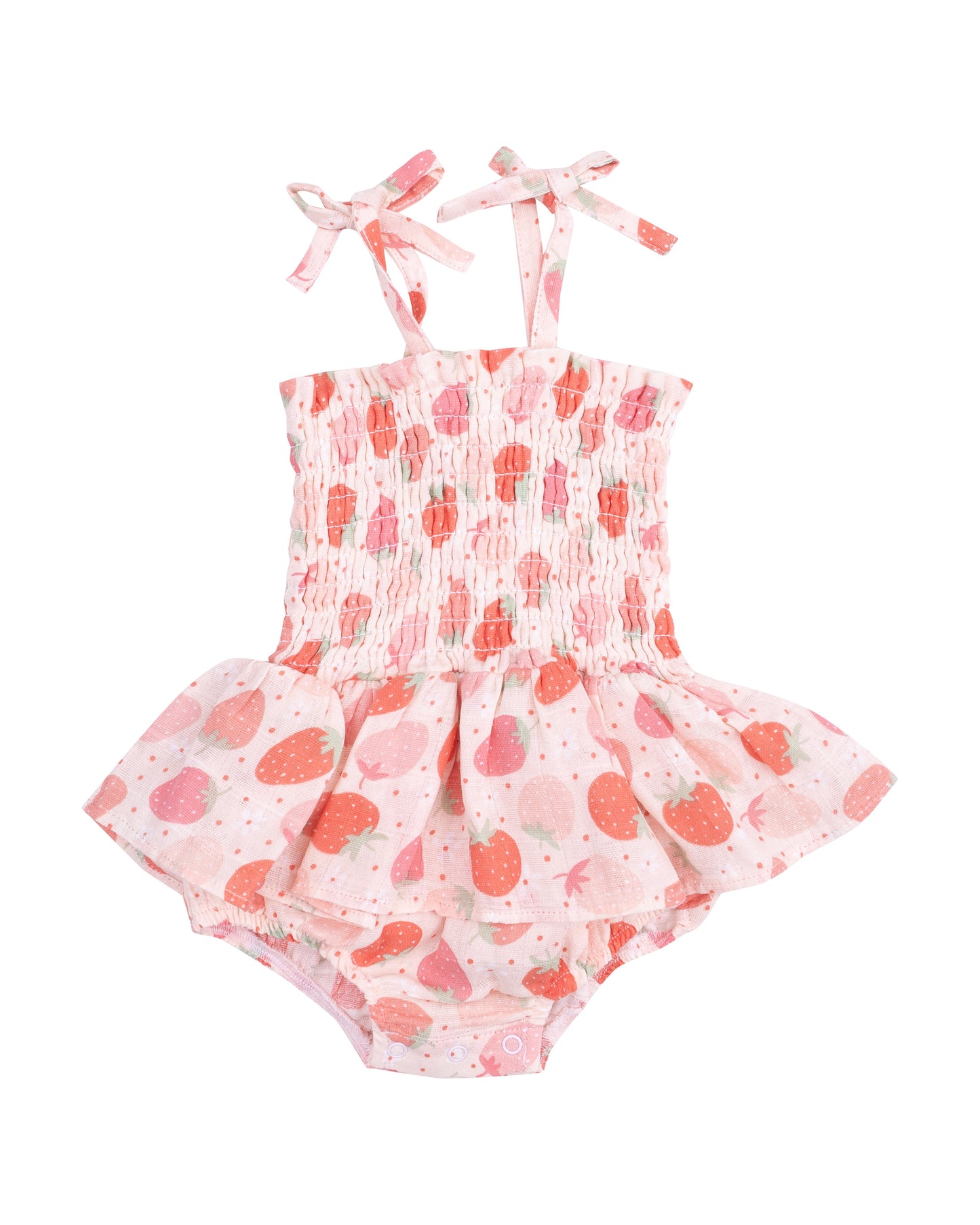 Strawberry Bliss Smocked Bubble with Skirt by Angel Dear