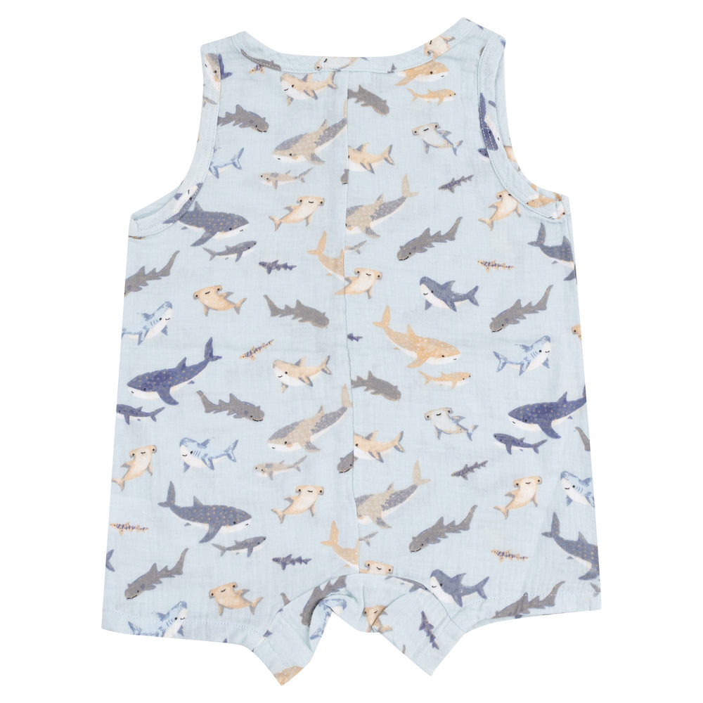 
                  
                    Sharks Sleeveless Shortie Romper by Angel Dear
                  
                