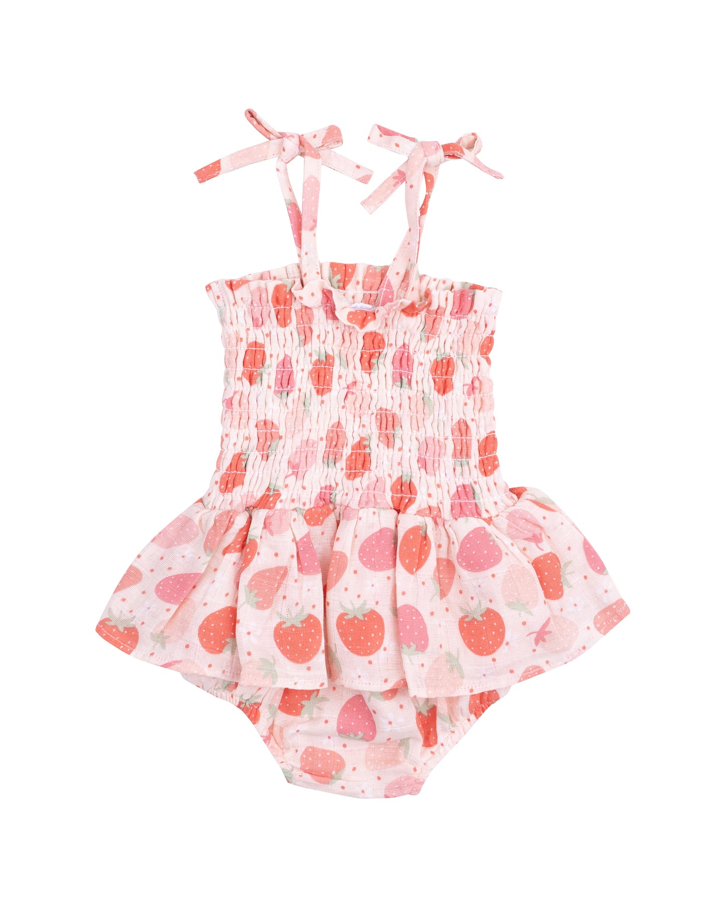 Strawberry Bliss Smocked Bubble with Skirt by Angel Dear
