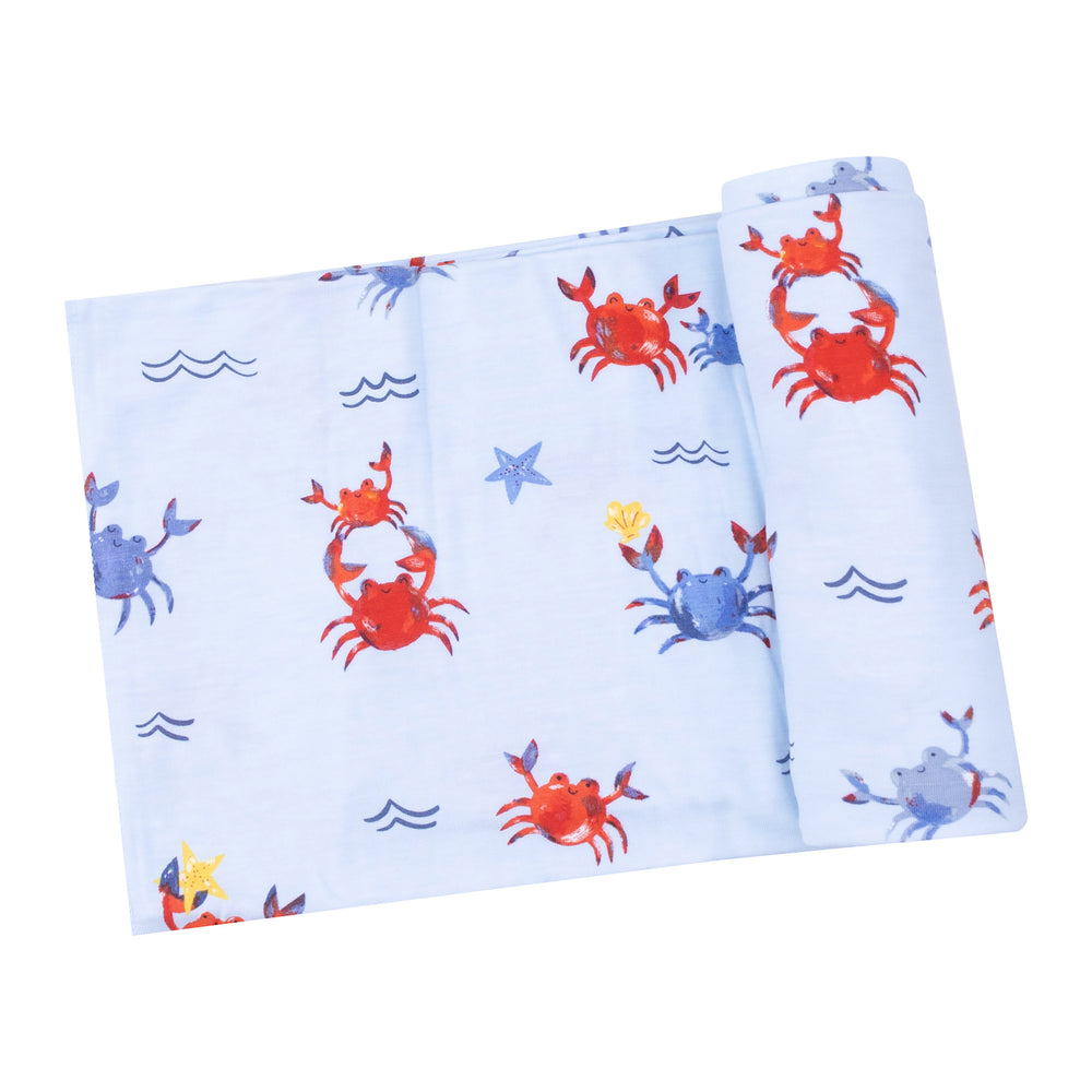 Crayon Crabs Swaddle Blanket by Angel Dear