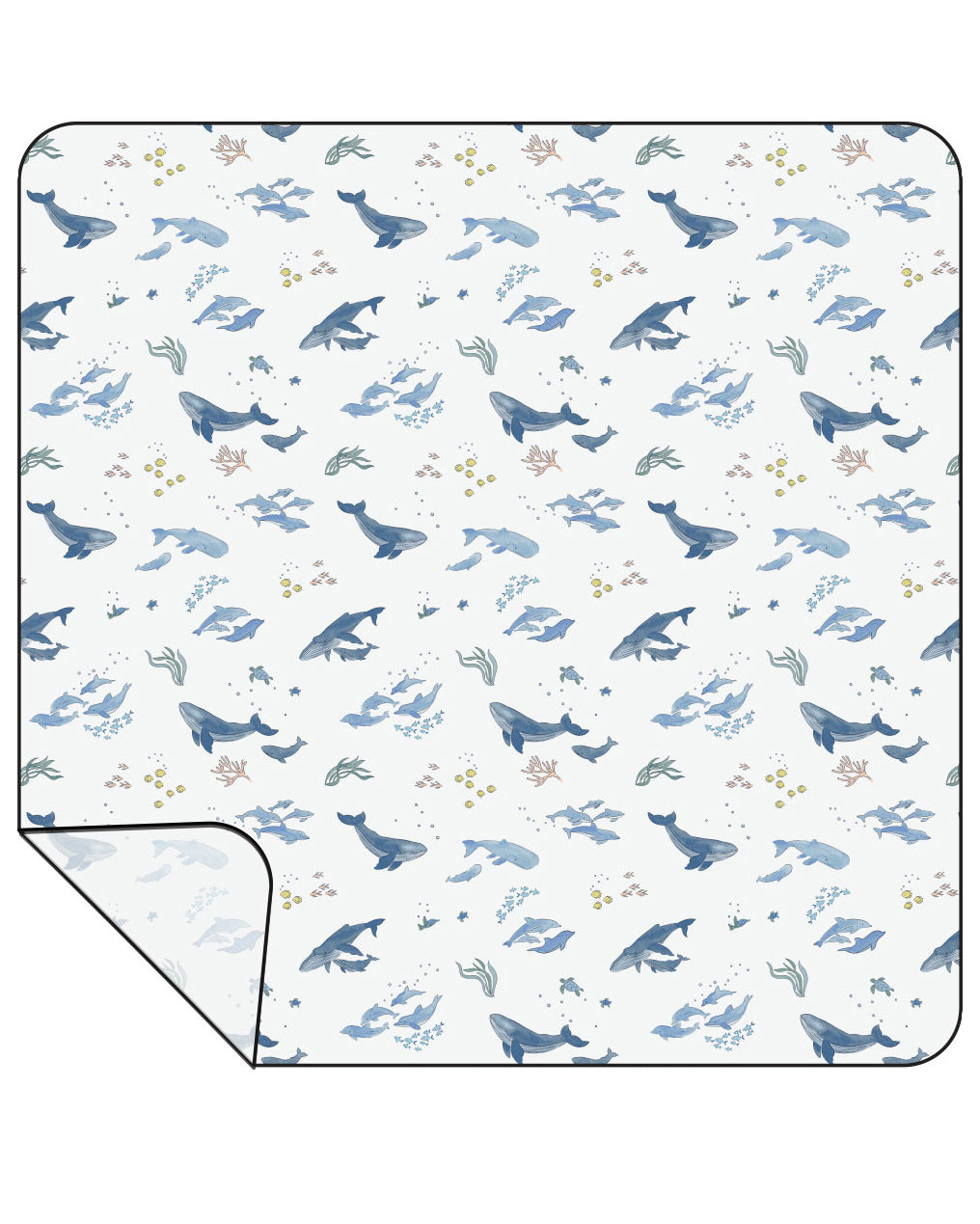 Watercolor Blue Whales Swaddle Blanket by Angel Dear