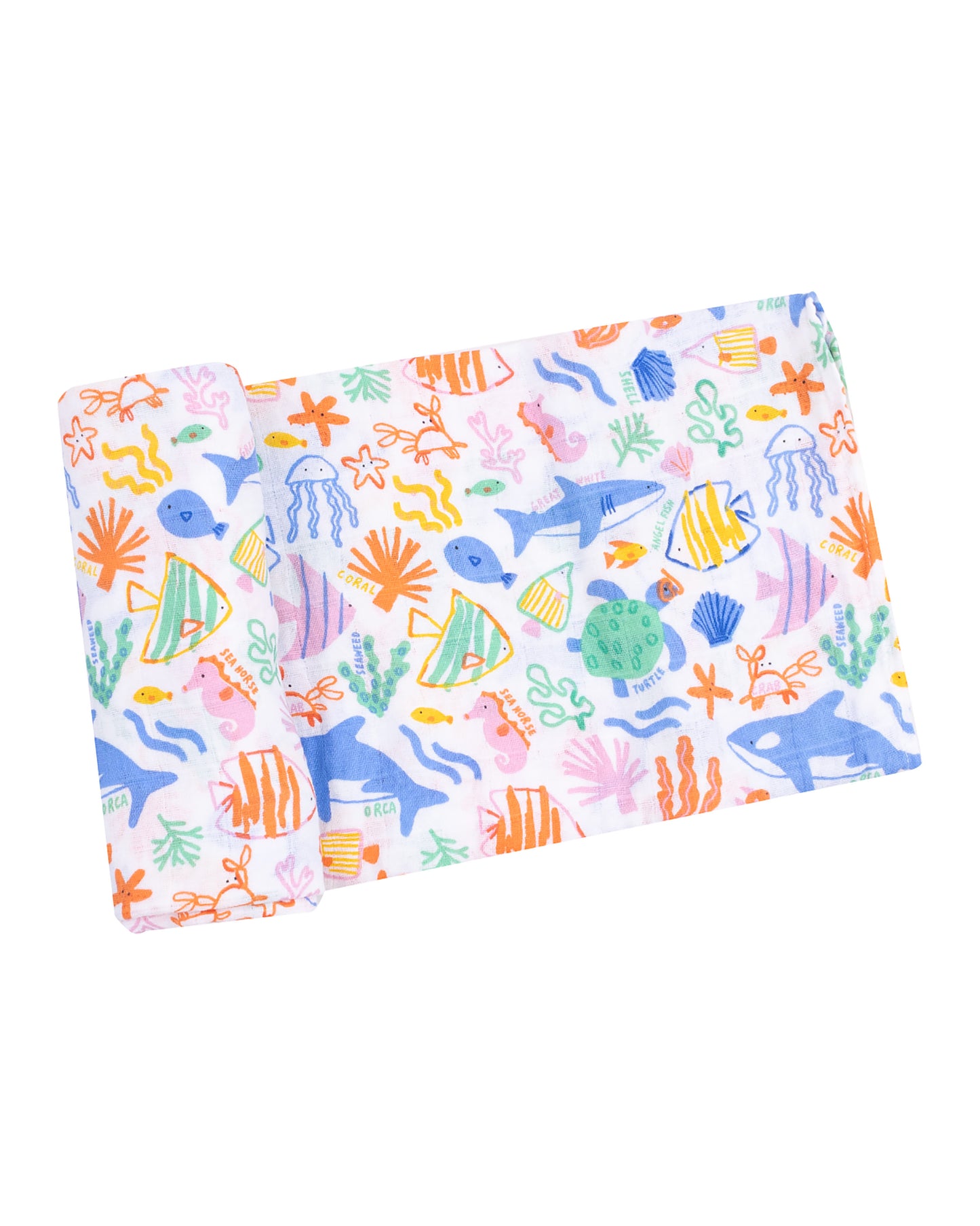 Colorful Reef Swaddle Blanket by Angel Dear