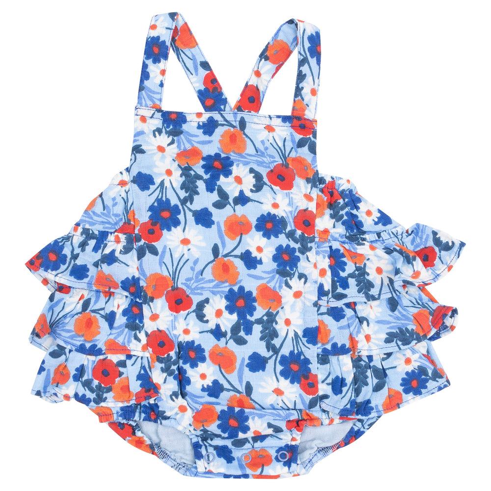 Poppy Days Ruffle Sunsuit by Angel Dear