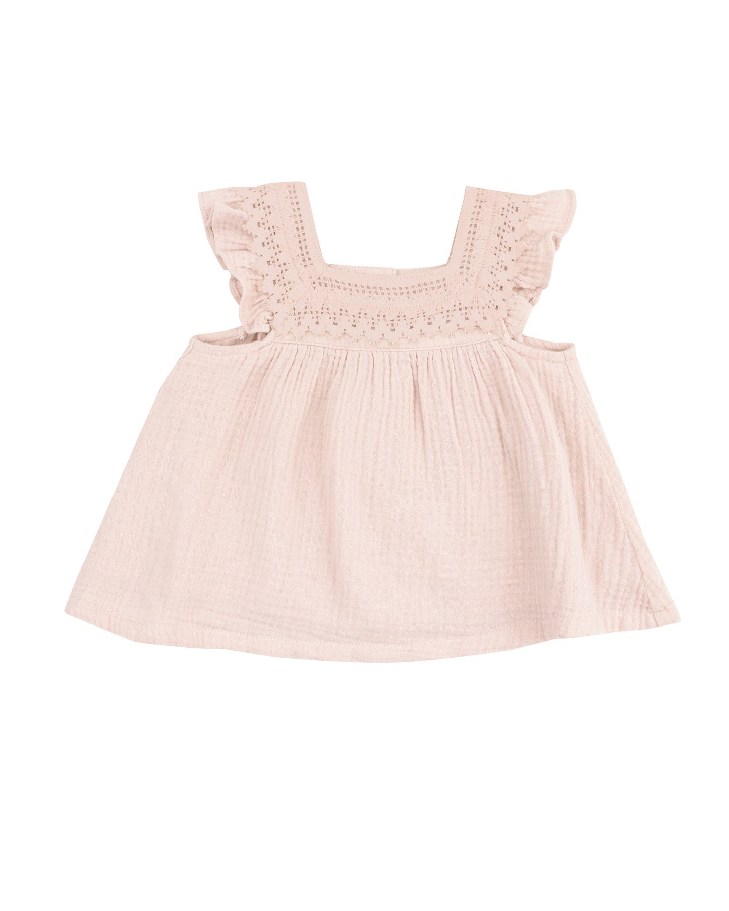 Solid Muslin Rose Smoke Pinafore & High Waisted Diaper Cover by Angel Dear