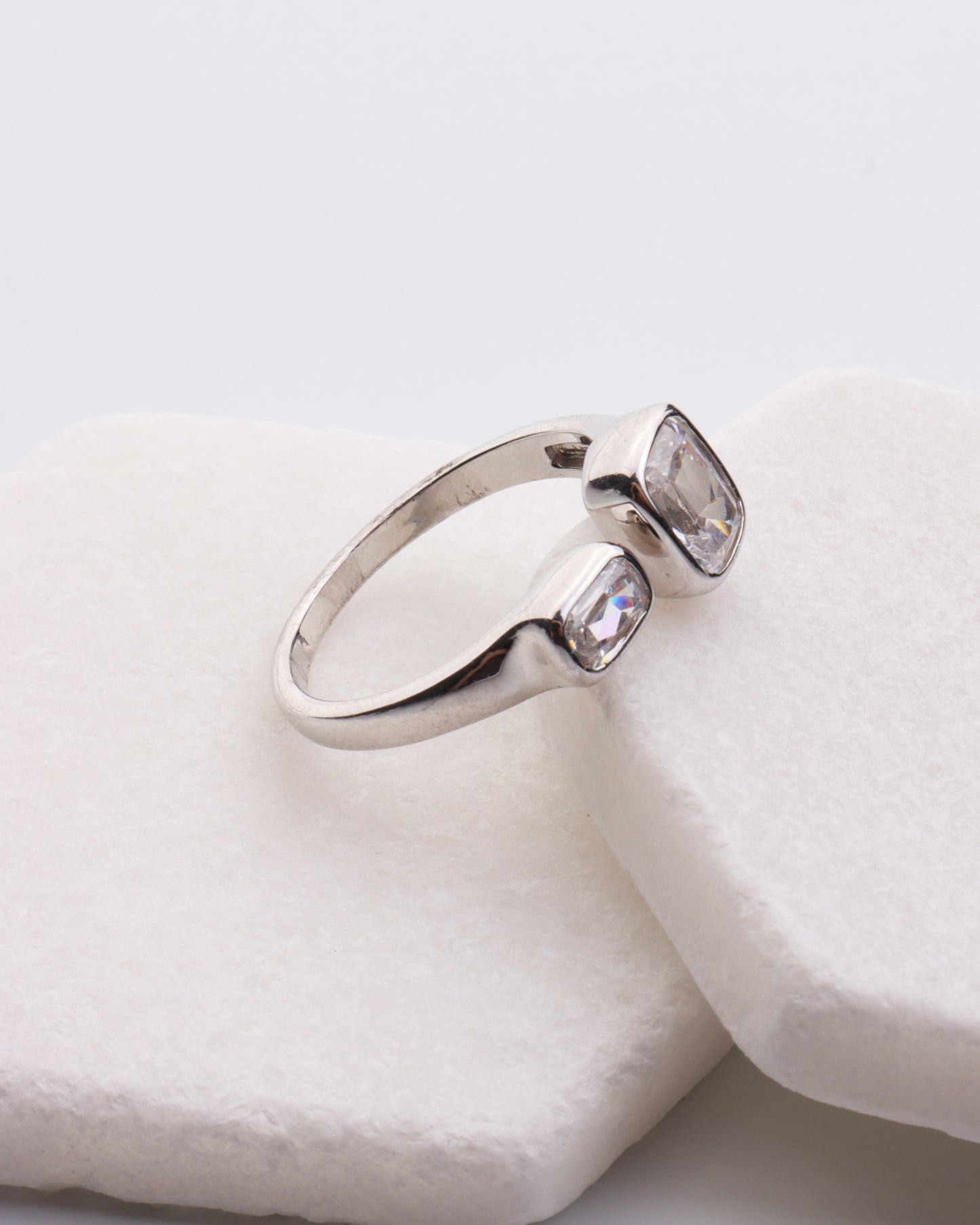 Double Radiant CZ Open Ring