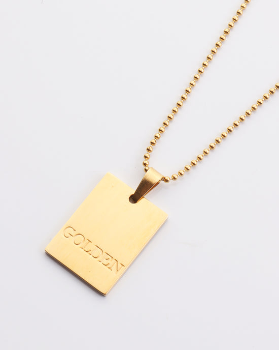 Golden Stamped Necklace