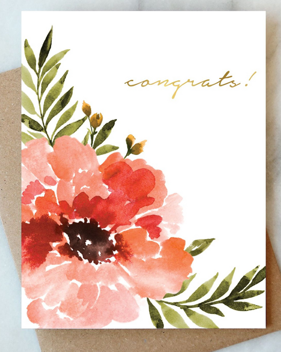 Anemone Congrats Card by Abigail Jayne Design