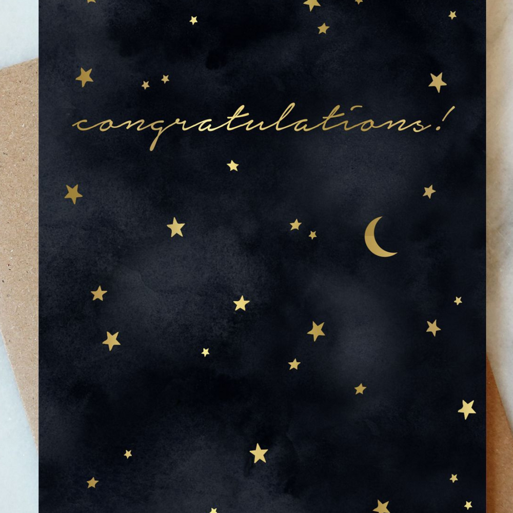 Black Sky Congrats Card
