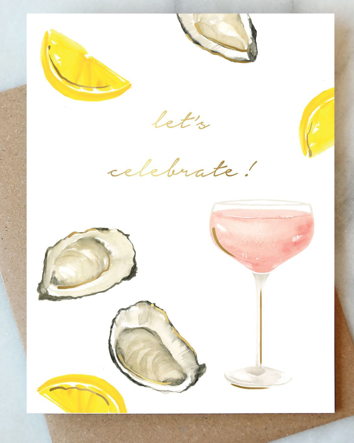 Load image into Gallery viewer, Oysters and Rose Celebration Card by Abigail Jayne Design
