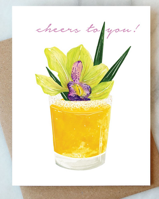 Tropical Cocktail Cheers Card by Abigail Jayne Design